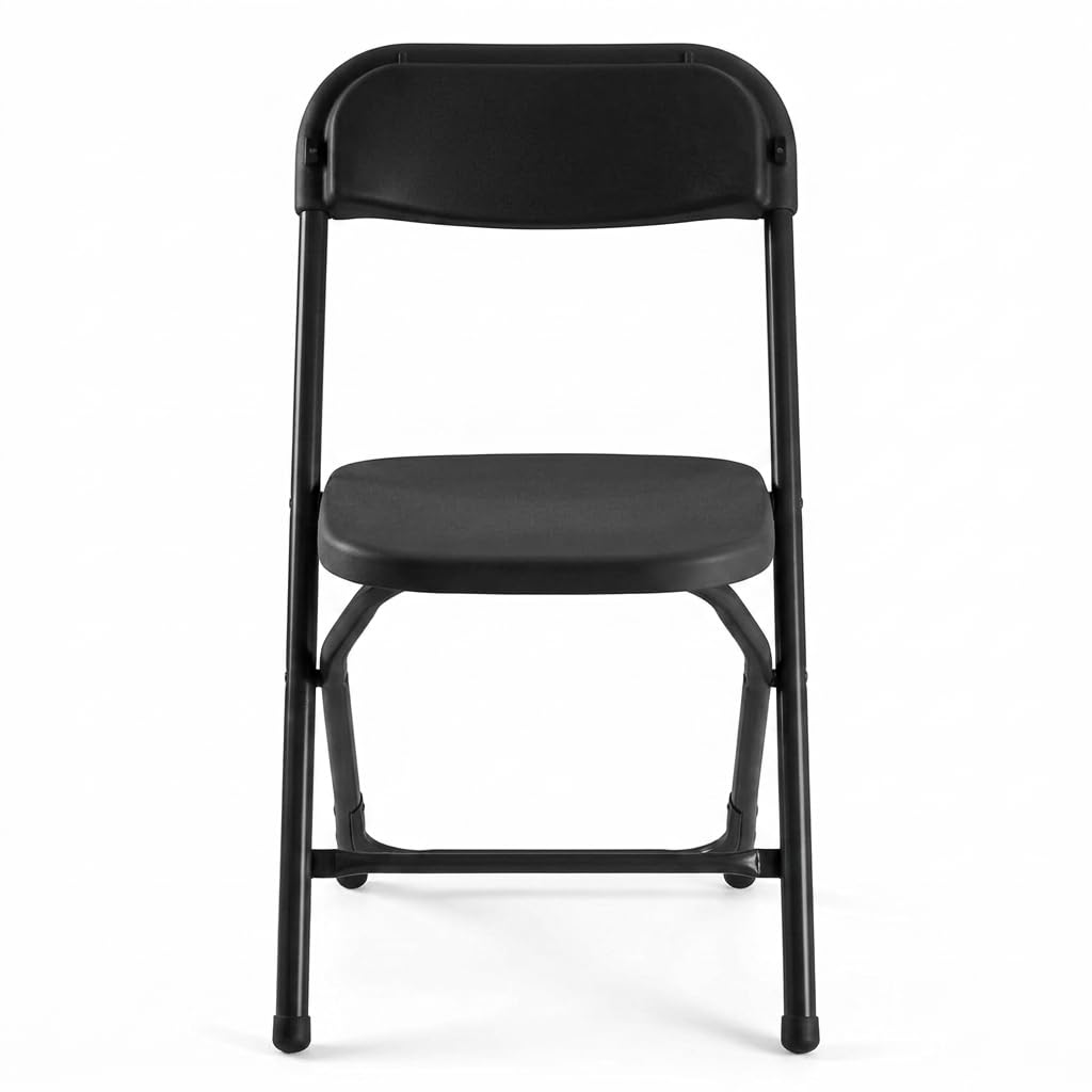 Folding Chairs Set of 10, 330lbs Heavy Duty Plastic Stackable Chairs, Portable Foldable Indoor Outdoor Chairs for Party, Camping, Patio & Events, Black R3740