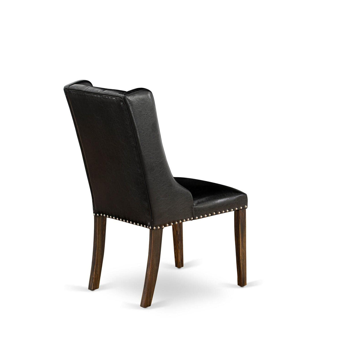 Black Faux Leather Button Tufted Dining Chairs, Set of 2 W5029