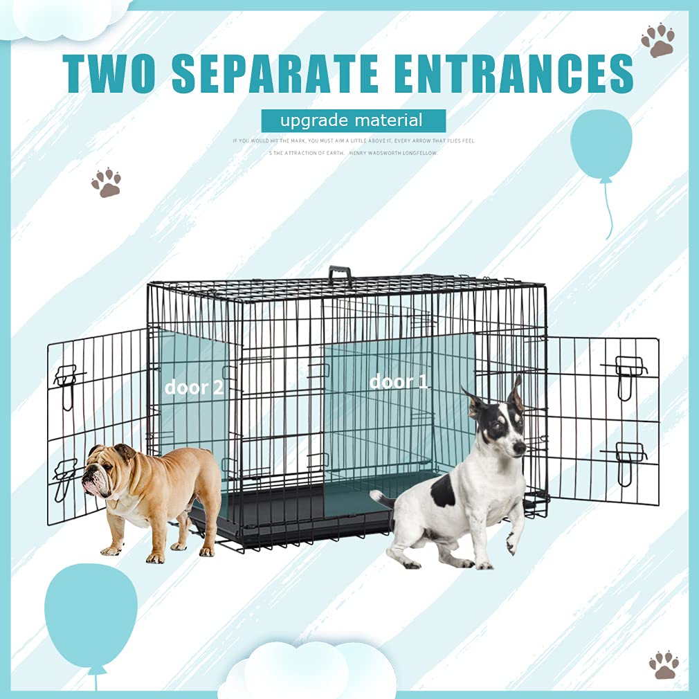 Black Metal Dog Crate L870