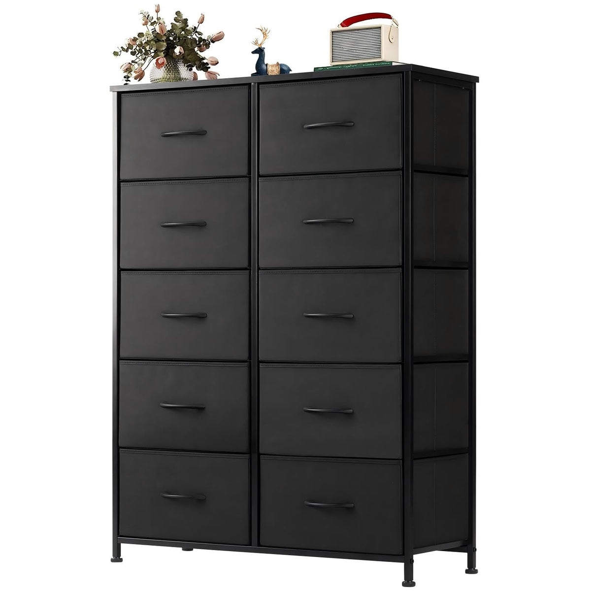 Black 10 Drawer Tall Dresser G62161