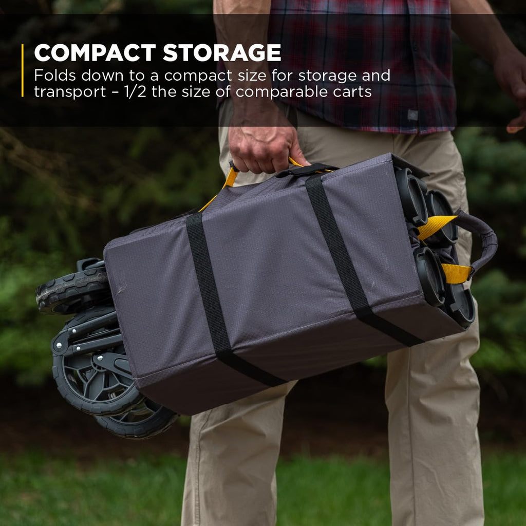 Collapsible Folding Outdoor Utility Wagon, 7 Cu Ft, Black U358968