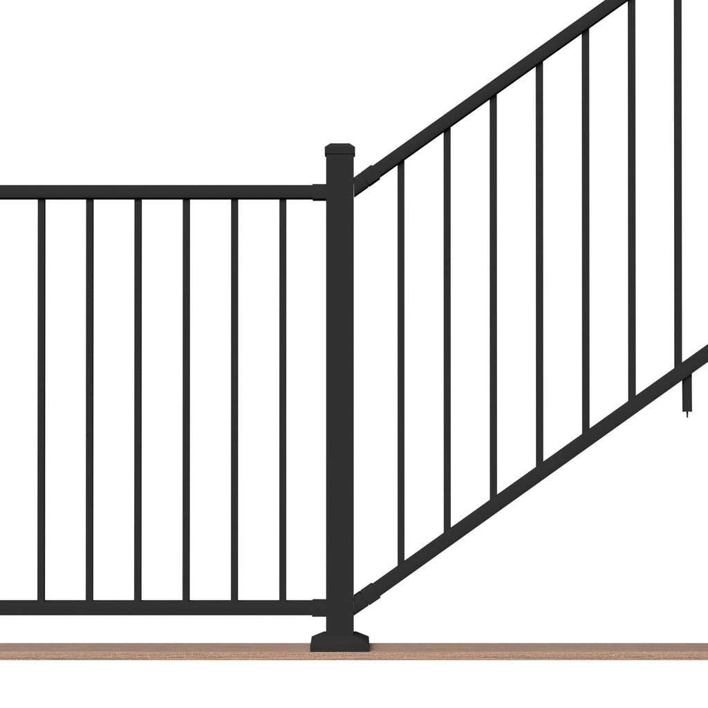 6 ft. x 42 in. Textured Black Aluminum Stair Rail Kit Z248