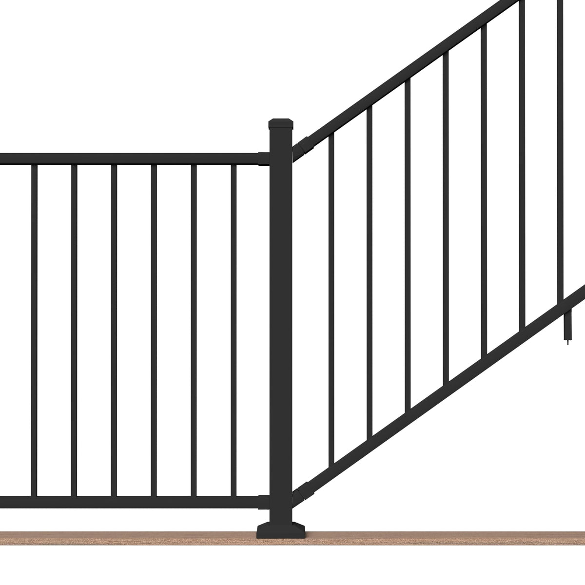 6 ft. x 42 in. Textured Black Aluminum Stair Rail Kit Z248