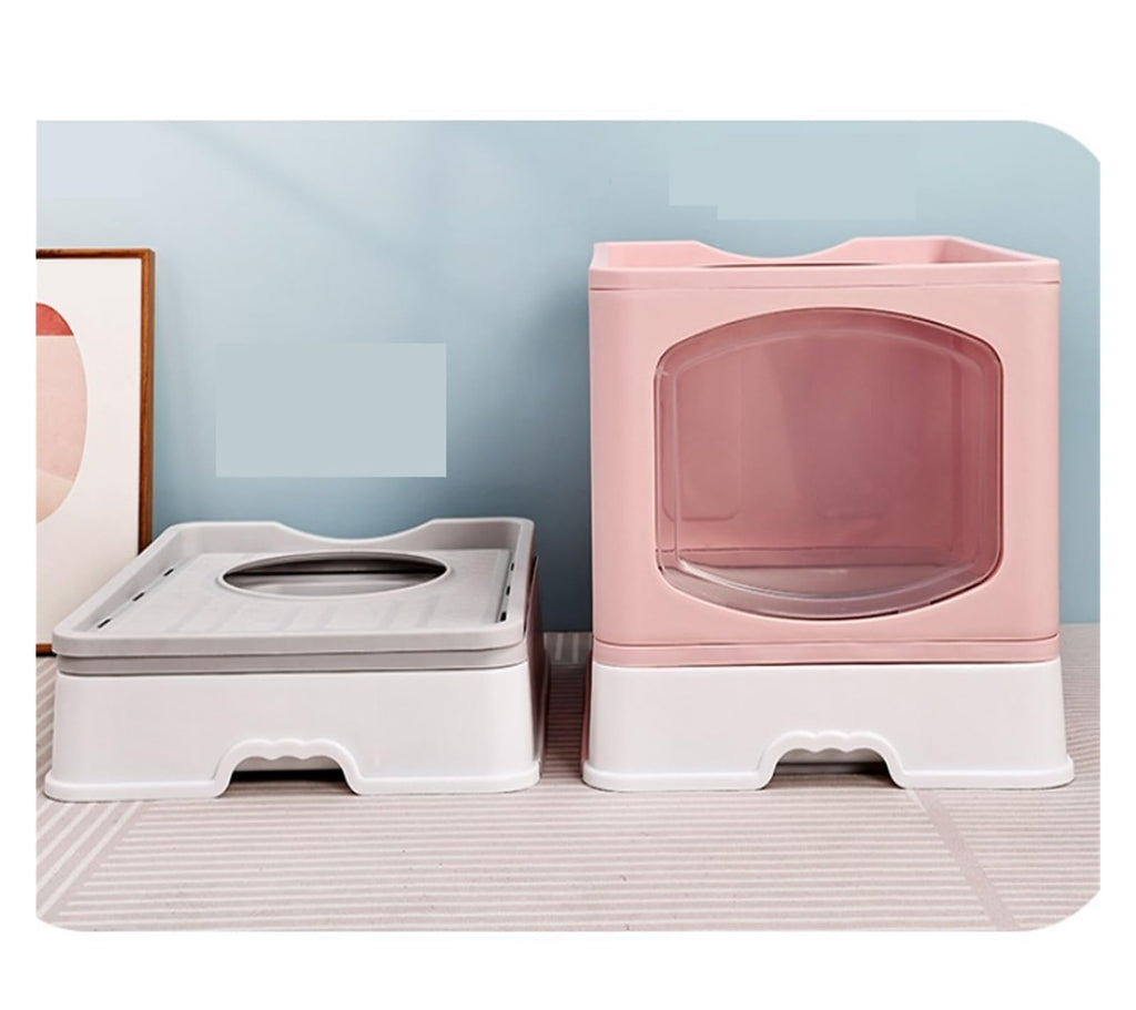 Foldable Cat Litter Box with Lid Q119