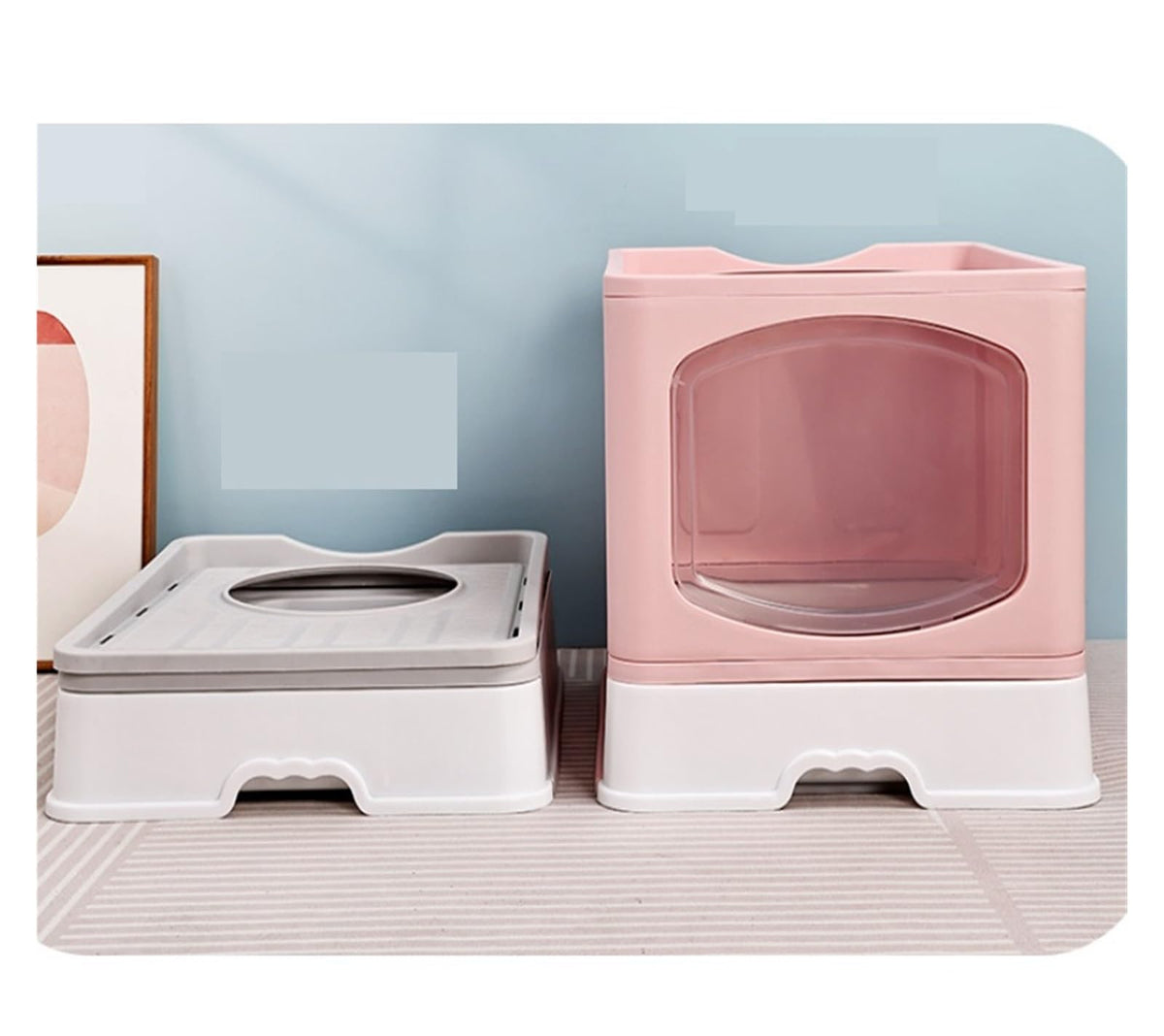 Foldable Cat Litter Box with Lid Q119