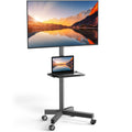 Rolling TV Stand on Wheels for 23-65 Inch TVs, Tilt Mobile TV Cart Holds up to 99 lbs with Adjustable Height Shelf E103
