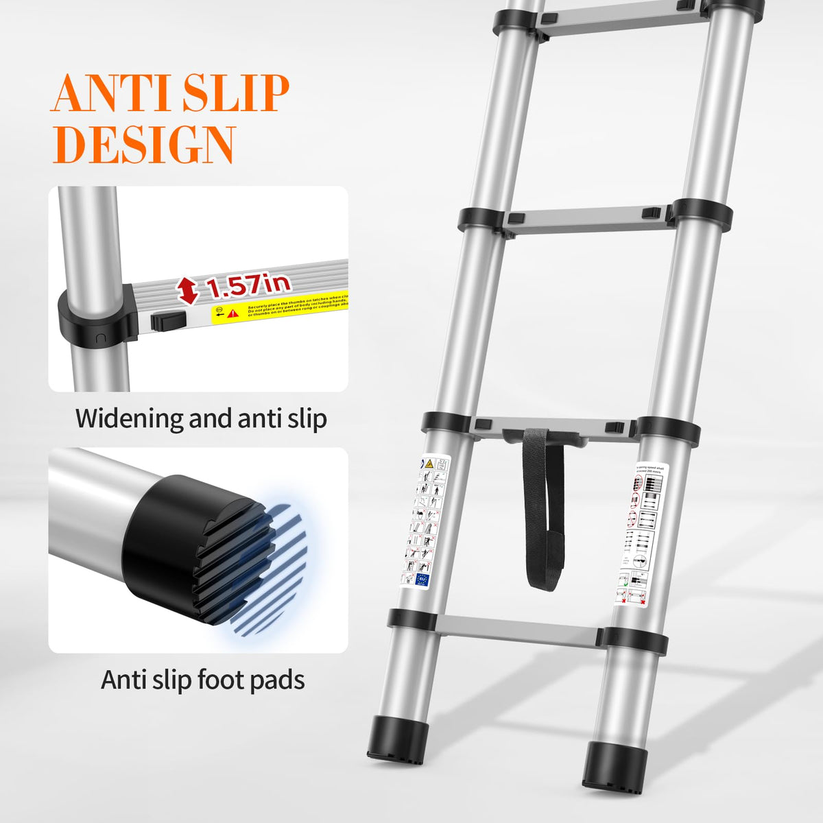 10.5FT Aluminum Telescoping Ladder Z16672