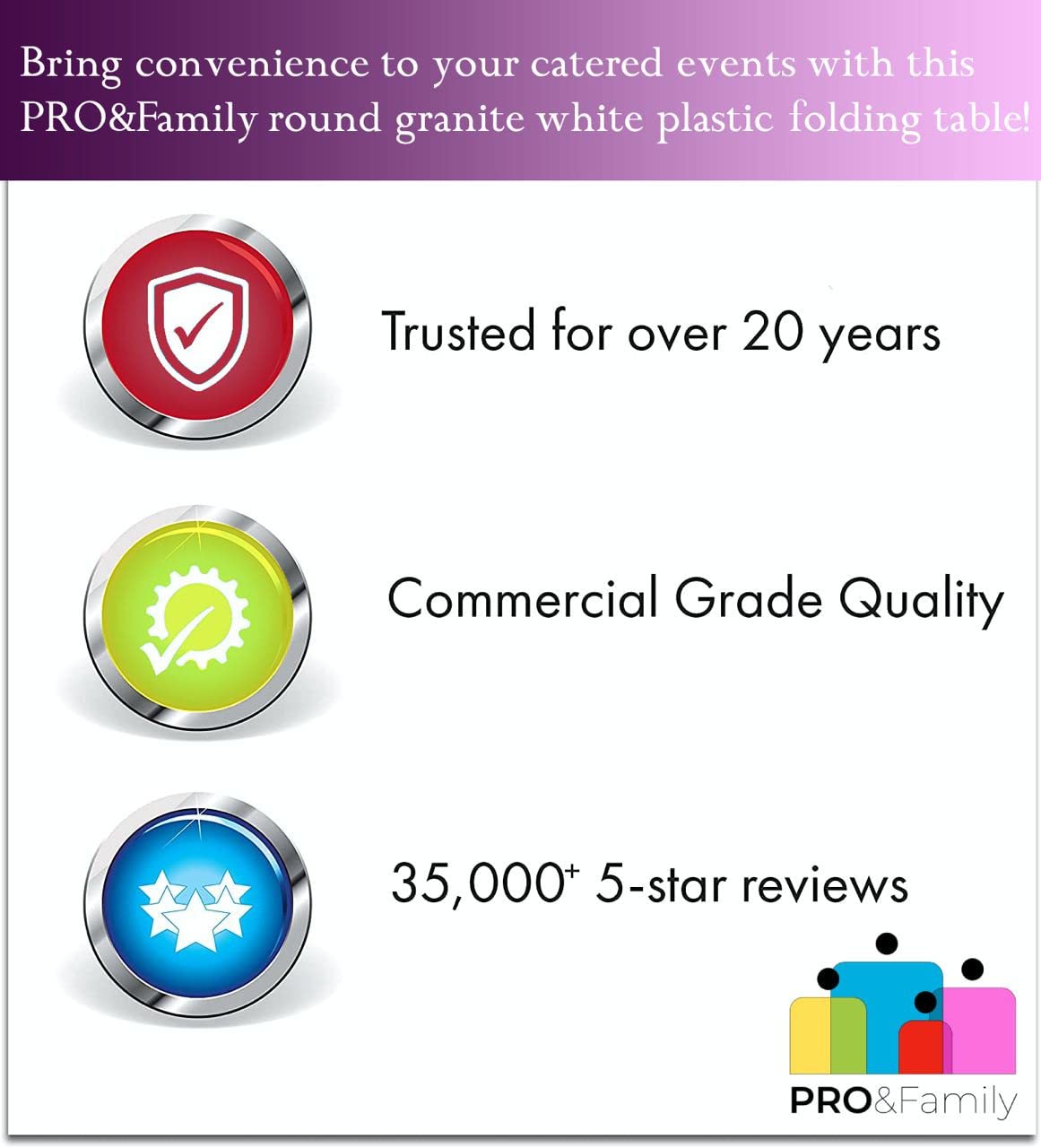 White 72 Inch Round Plastic Folding Table H508566