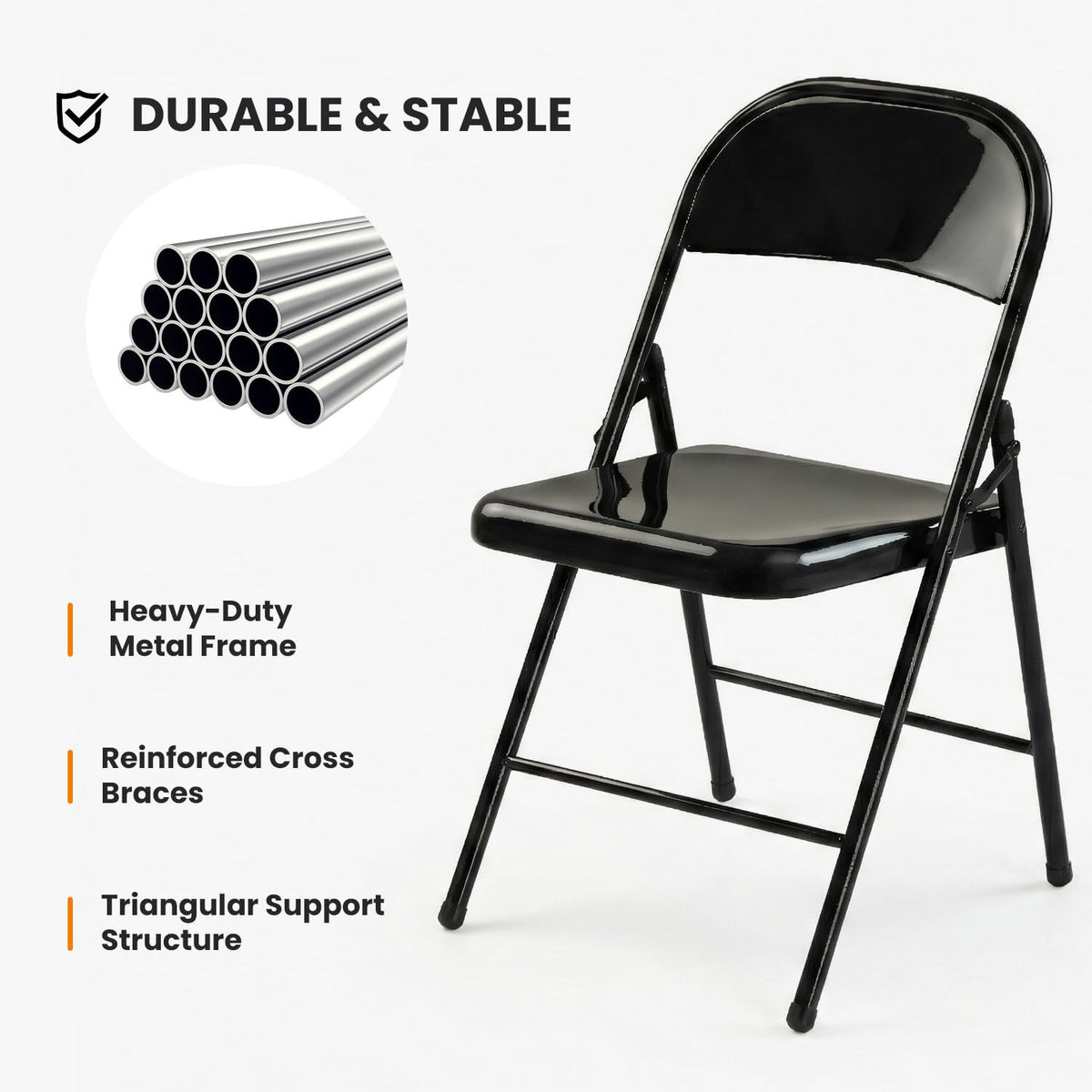 10 Pack Black Metal Folding Chairs F892318