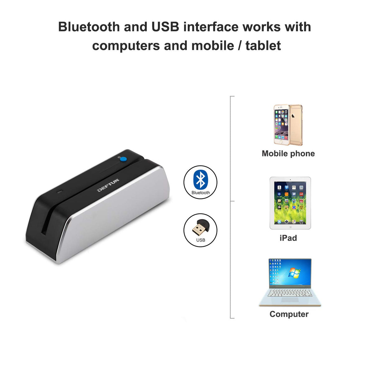 Bluetooth Stripe Card Reader Encoder Mini Portable L798