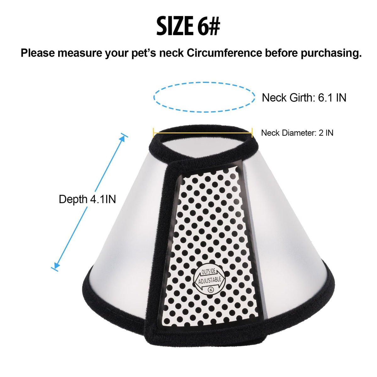 Adjustable Plastic Recovery Pet Cone Z333