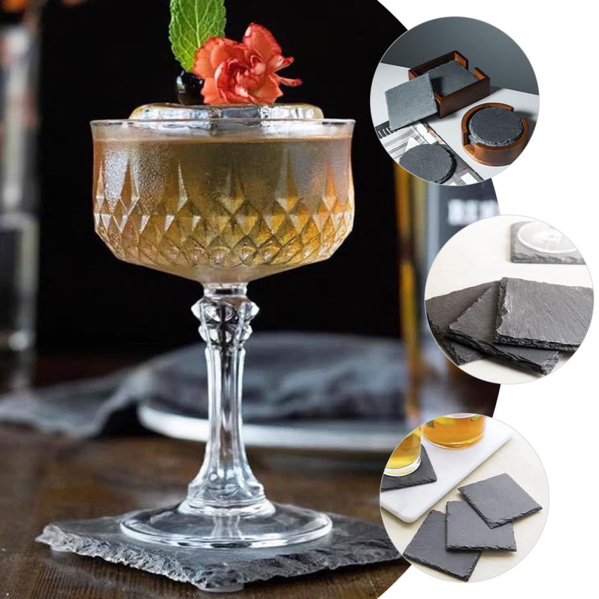 Natural Stone Coasters Set B9555