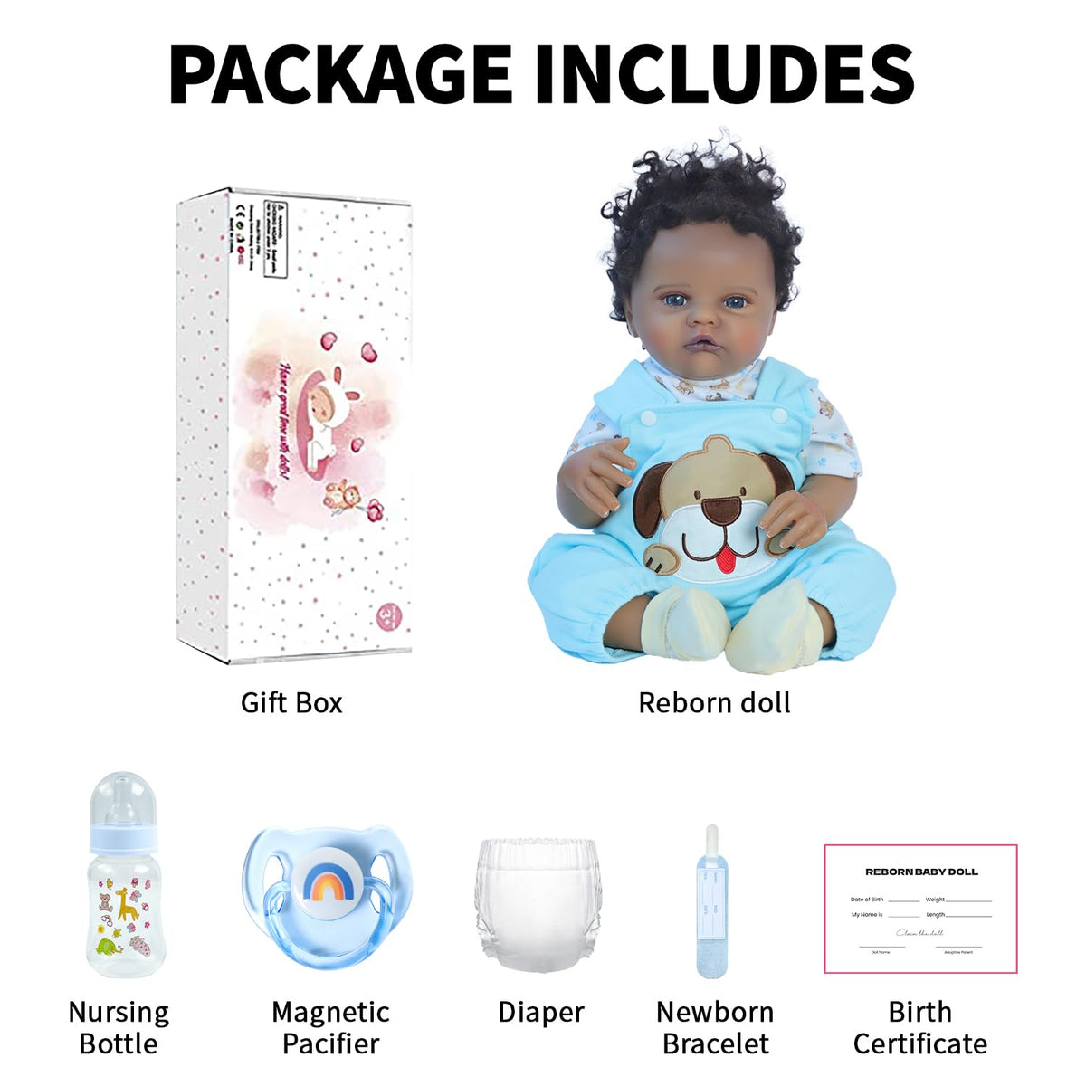 Black 20 Inch Reborn Baby Doll C33368