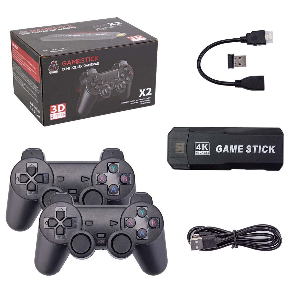 4K Retro Game Console with 2 Wireless Controllers 64GB P29879