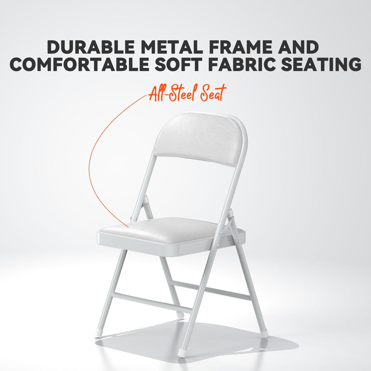 White Vinyl Padded Folding Chairs 4 Pack T73085