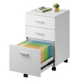 3 Drawer White Wood File Cabinet R669