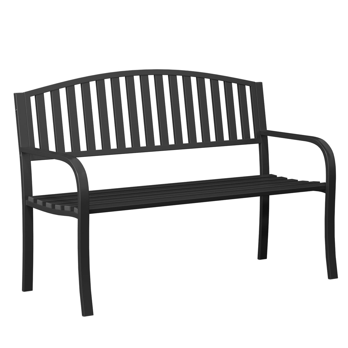 50" Weatherproof Metal Outdoor Bench G50486