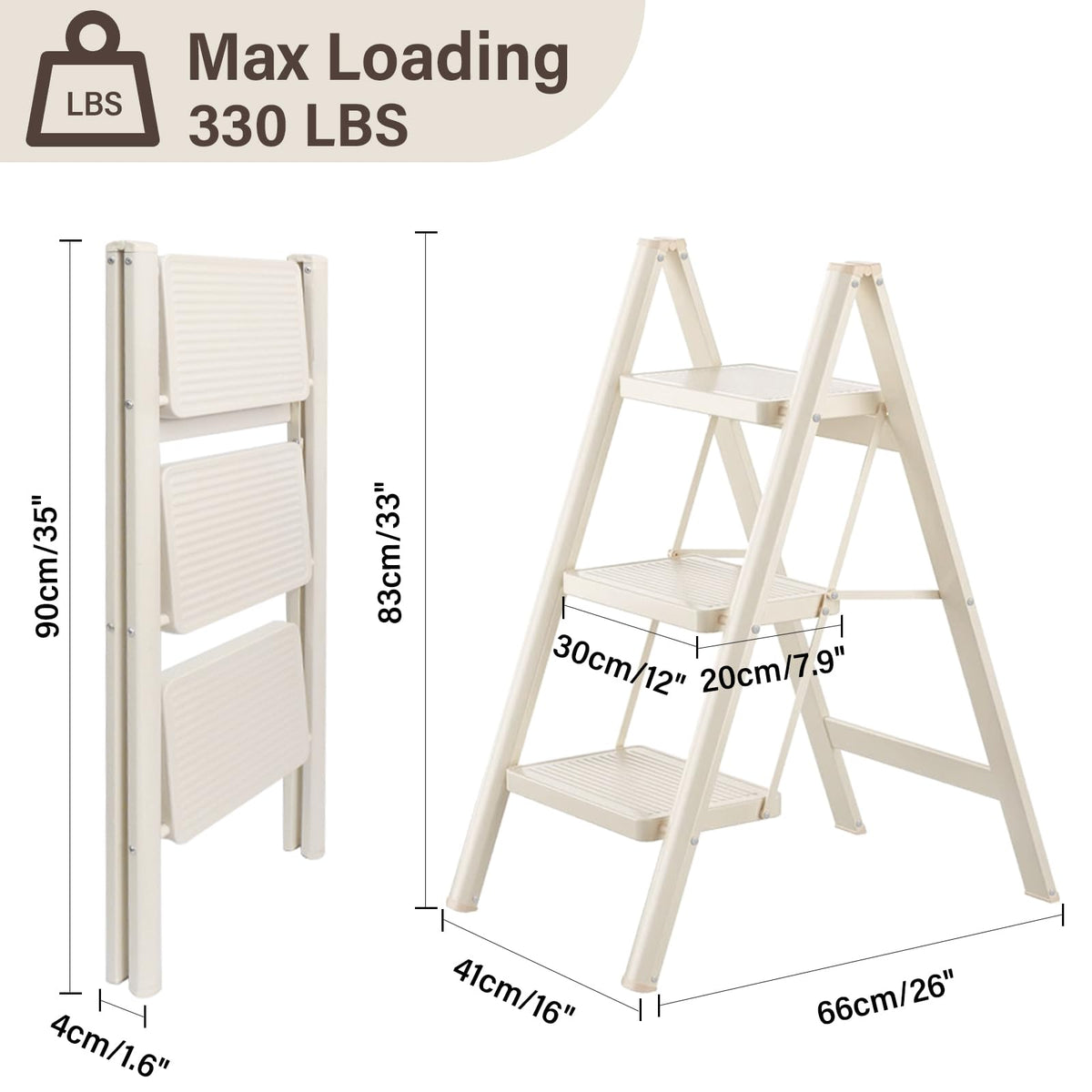 3 Step Carbon Steel Folding Stool E25528