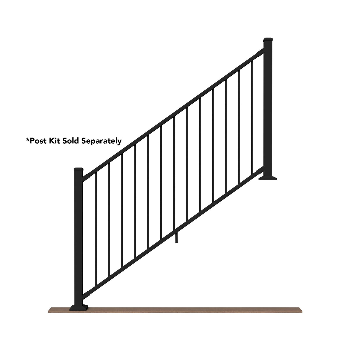 6 ft. x 42 in. Textured Black Aluminum Stair Rail Kit Z248