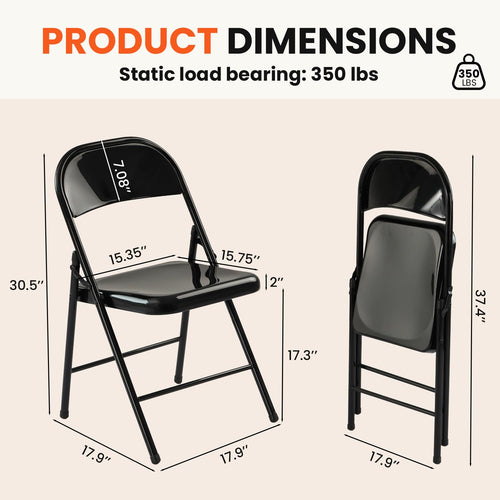 10 Pack Black Metal Folding Chairs F892318