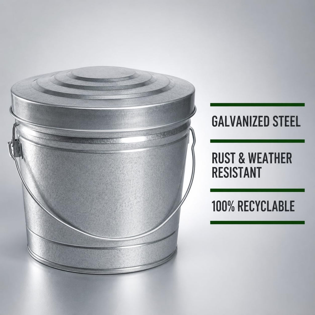 6 Gal Galvanized Steel Storage Can V7387