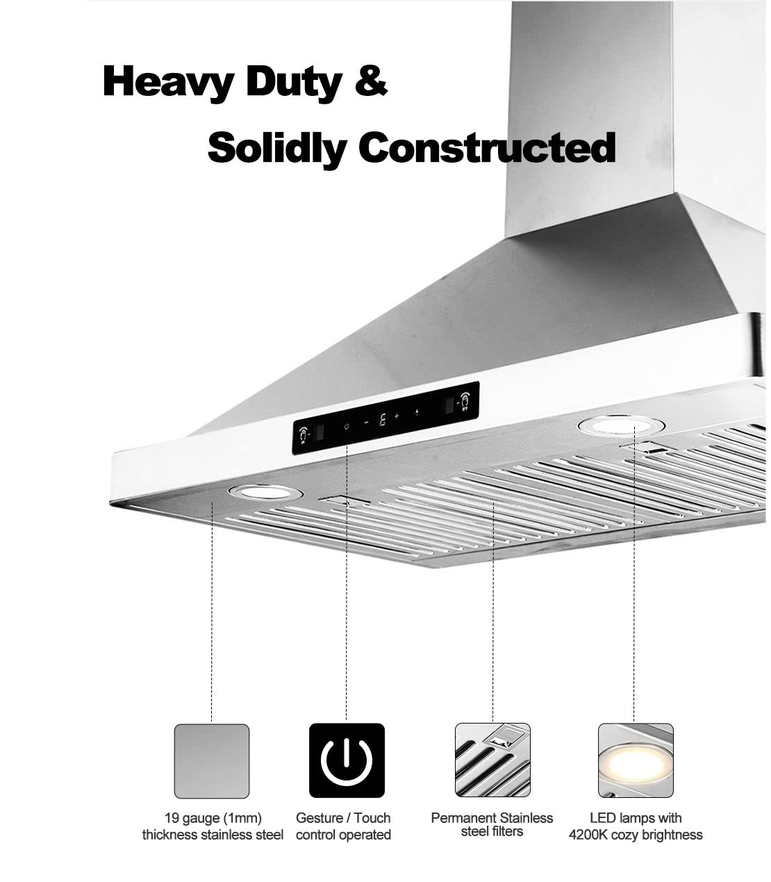 30 Inch Stainless Steel Wall Mount Range Hood M880450