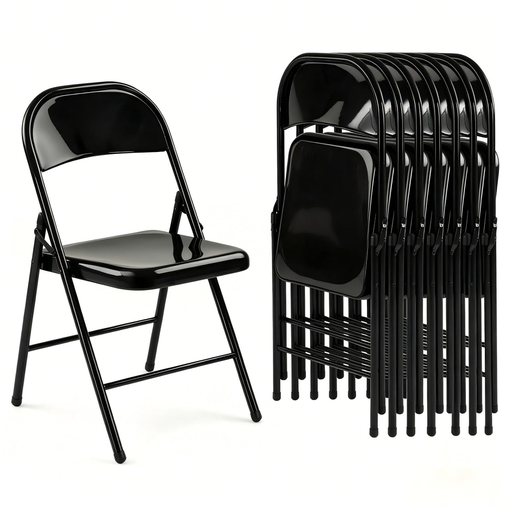 10 Pack Black Metal Folding Chairs F892318