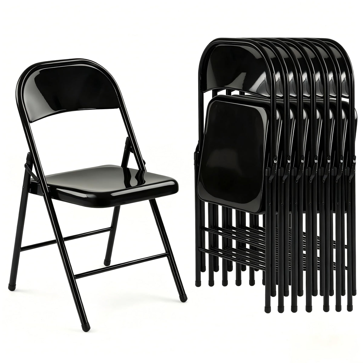 10 Pack Black Metal Folding Chairs F892318