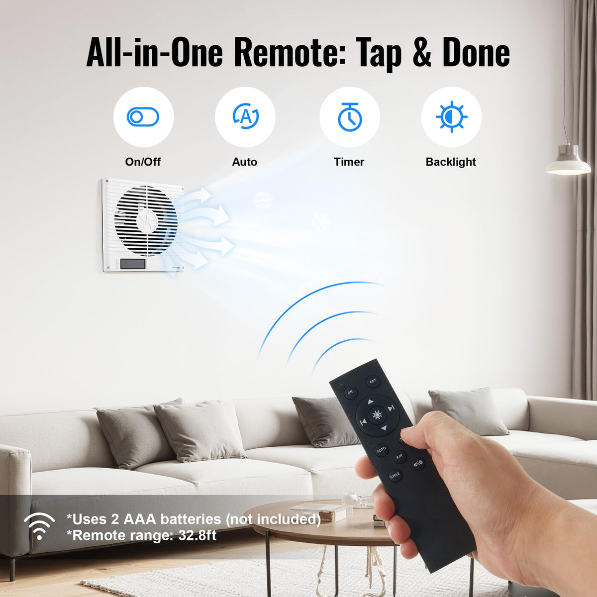 8" Room to Room Air Transfer Fan with Remote E13540