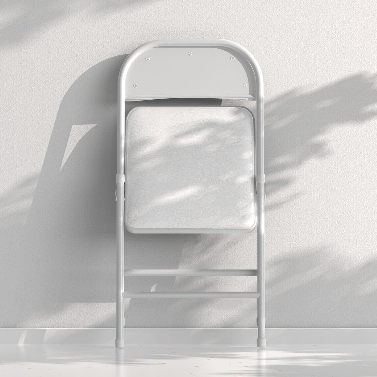 White Vinyl Padded Folding Chairs 4 Pack T73085