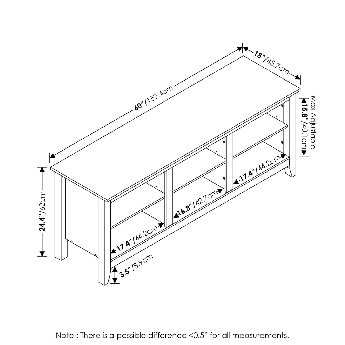 3-Tier TV Stand up to 65 Inch H10594