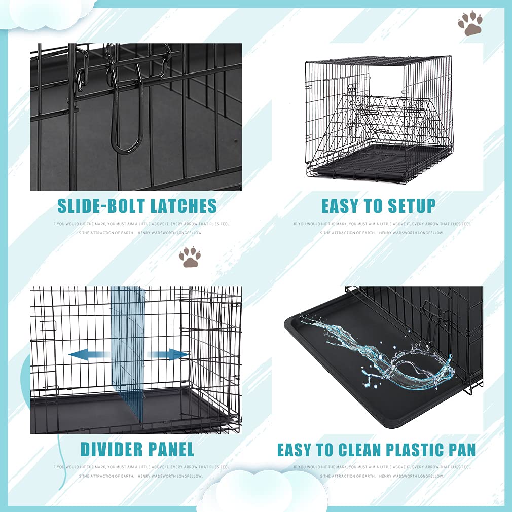 Black Metal Dog Crate L870