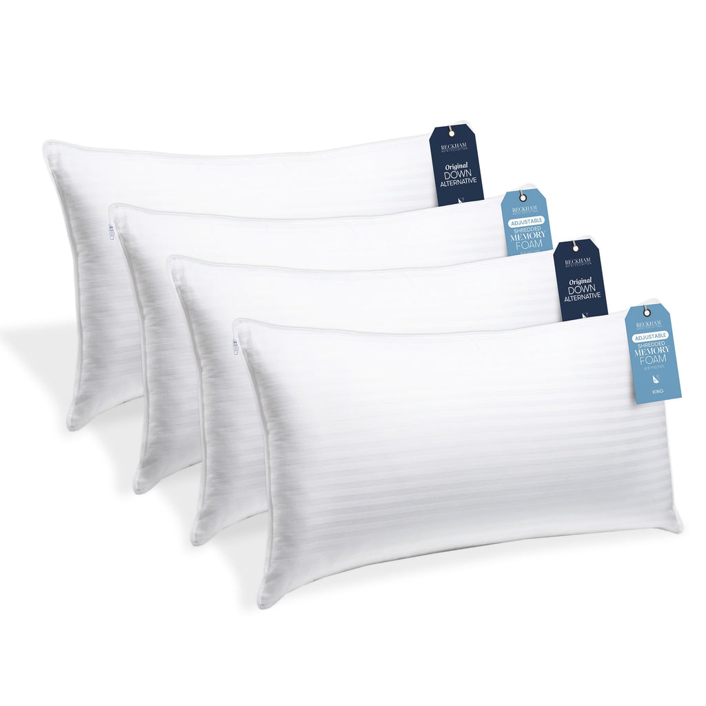 4 King Pillow Set Down Alt Memory Foam H88657