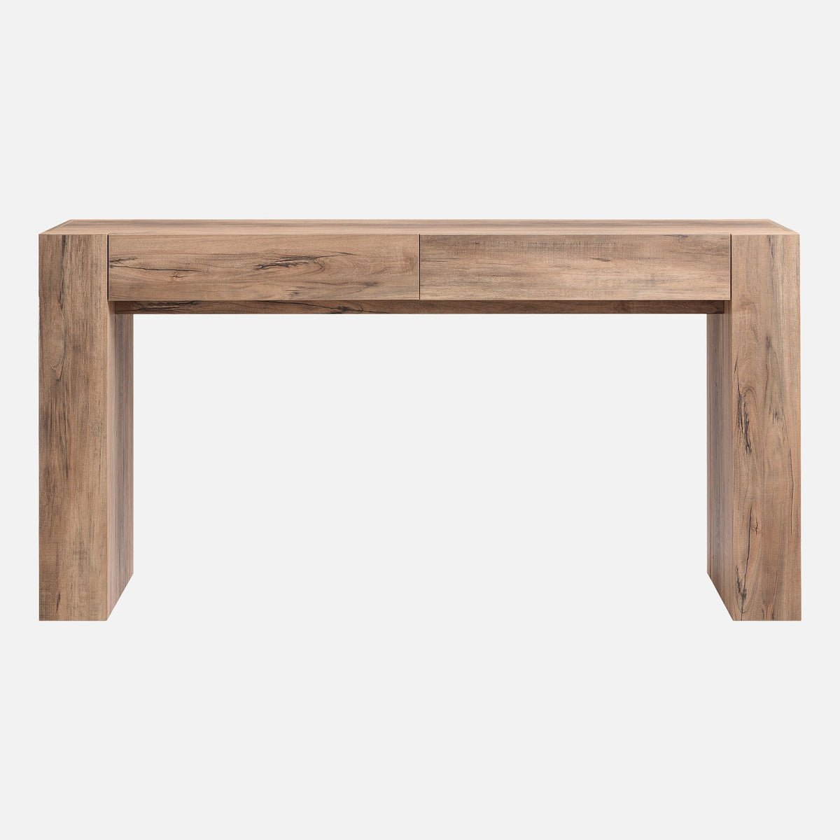 Rustic Oak Console Table with Drawers B79733