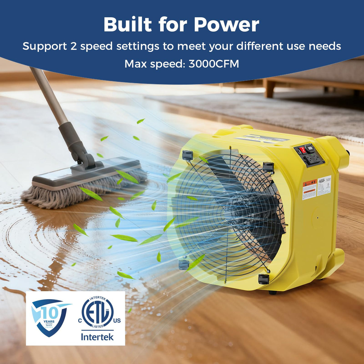 Industrial Air Mover 3000CFM Heavy Duty Fan S9903