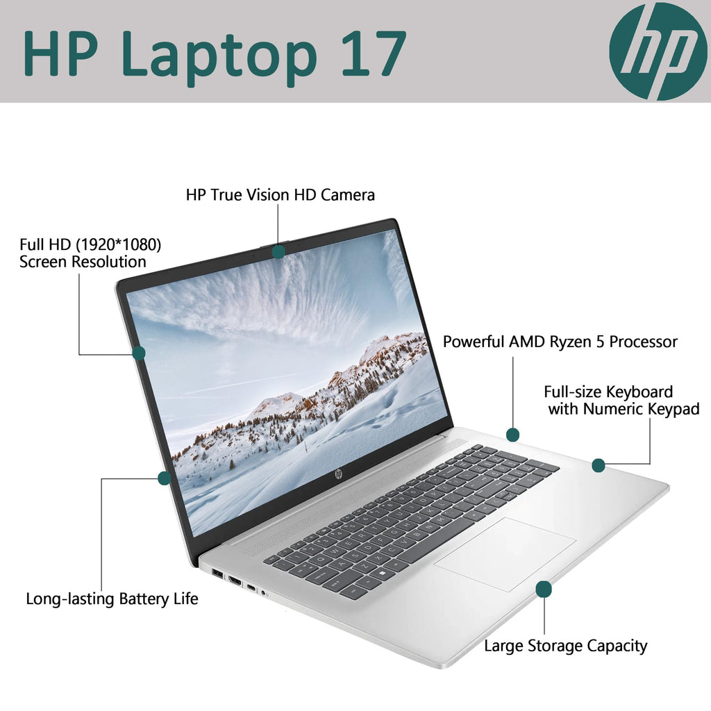 17.3" Full HD Laptop AMD Ryzen 5 16GB RAM 1TB SSD Natural Silver Q366714