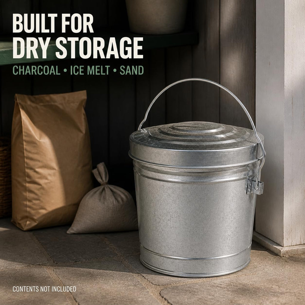 6 Gal Galvanized Steel Storage Can V7387