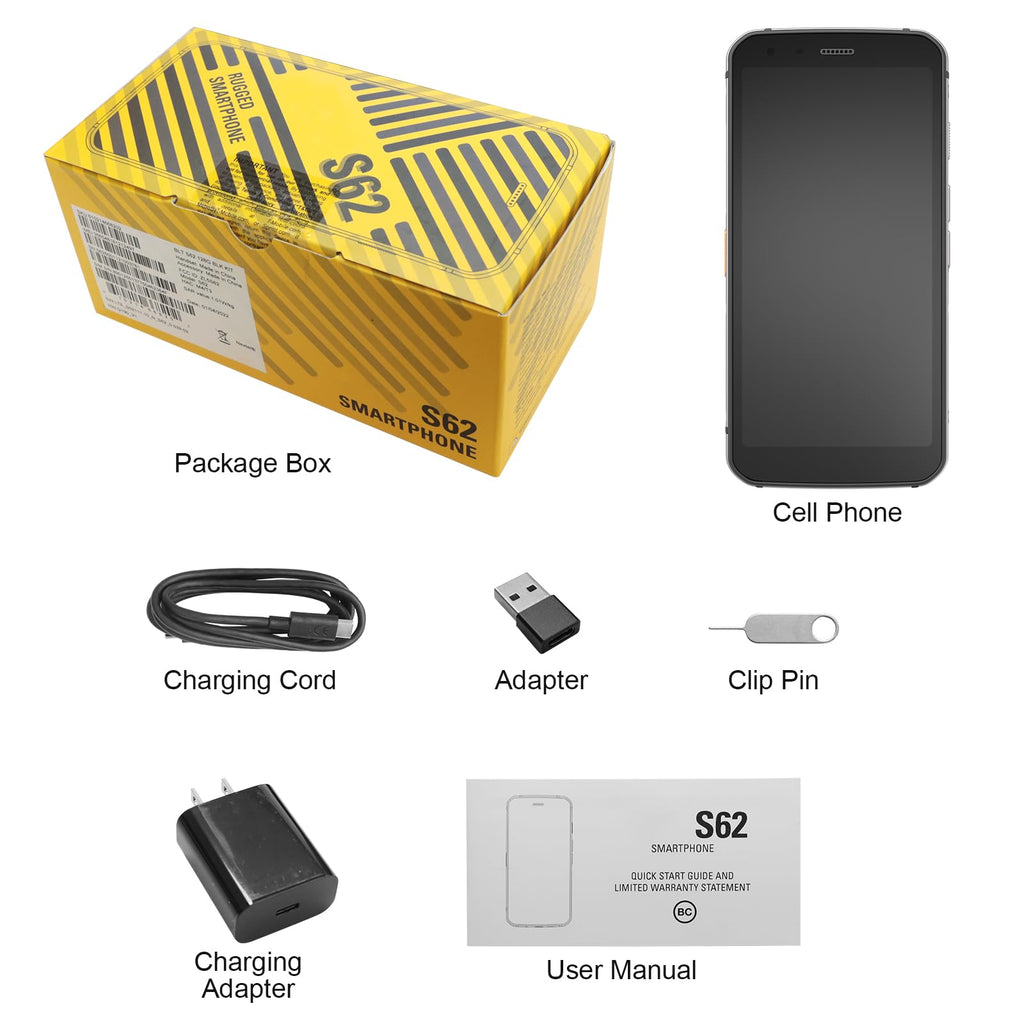 Unlocked Rugged Cell Phone 128GB IP68 Waterproof Android Smartphone Black X5568