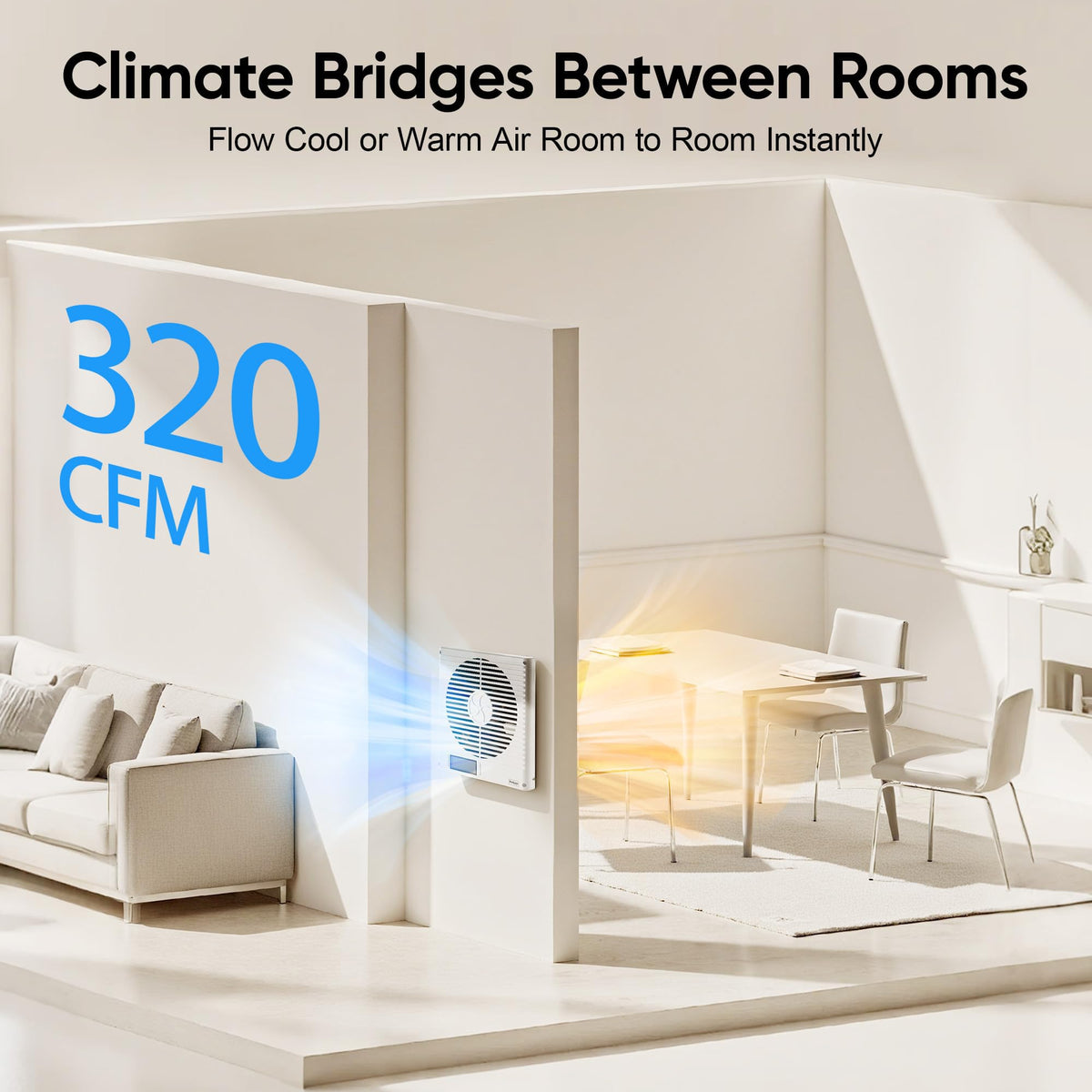 8" Room to Room Air Transfer Fan with Remote E13540
