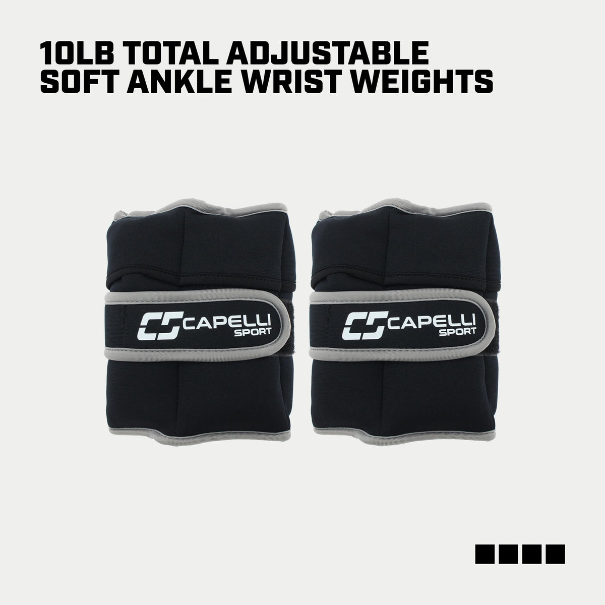 Black 10 lbs Set of 2 Ankle and Wrist Weights Z7137