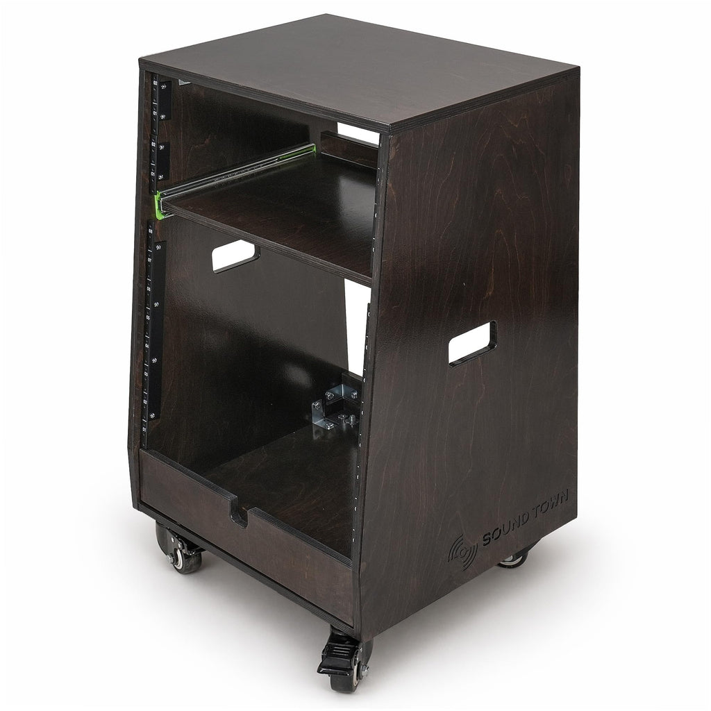 12U Studio Rack with Slide-Out Tray and Casters Z741