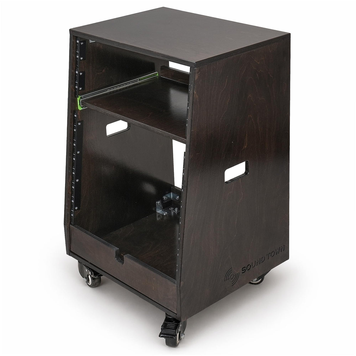 12U Studio Rack with Slide-Out Tray and Casters Z741