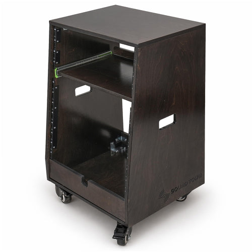 12U Studio Rack with Slide-Out Tray and Casters Z741