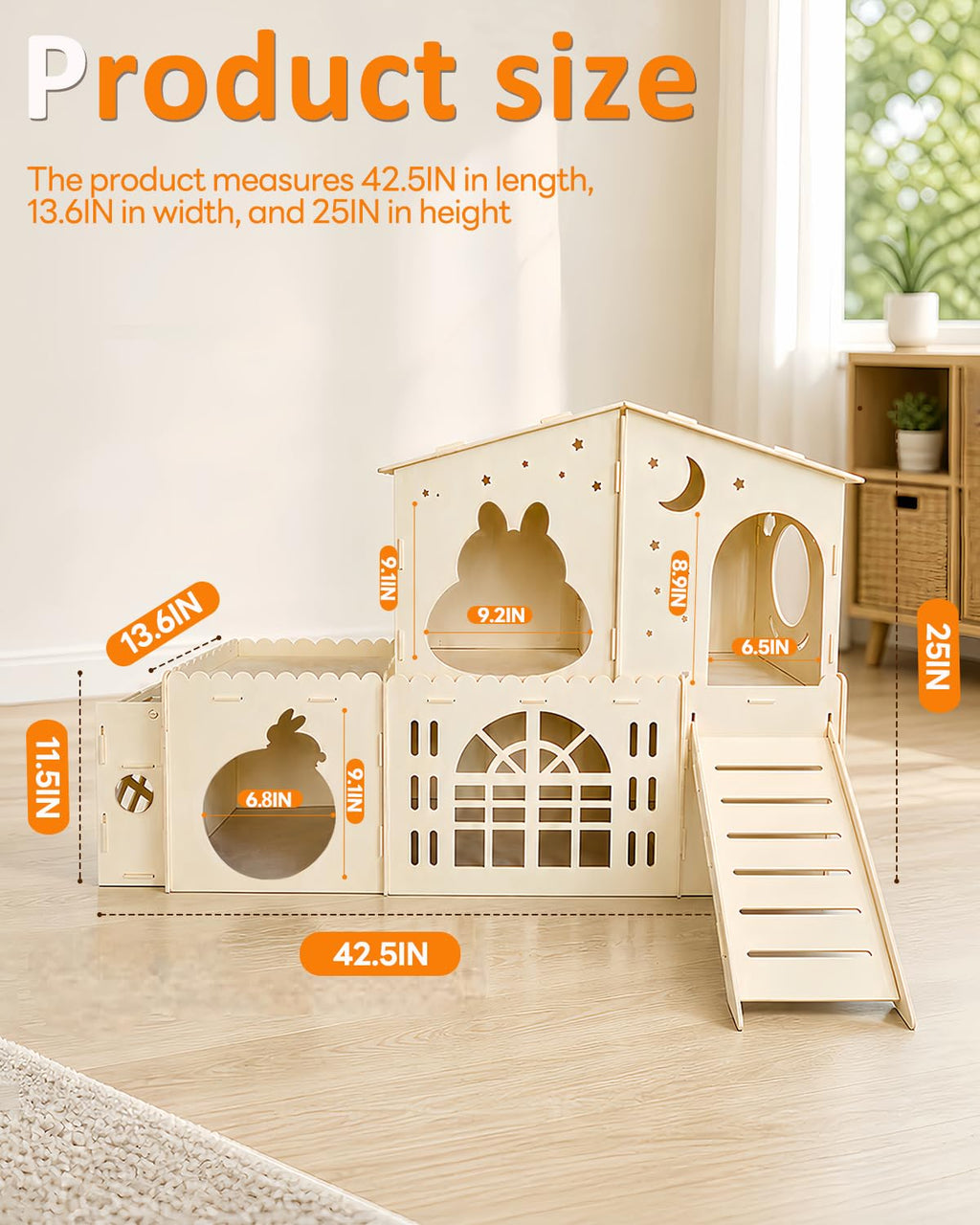2-Story Wooden Rabbit House R89832