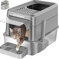Extra Large Stainless Steel Litter Box with Lid O635