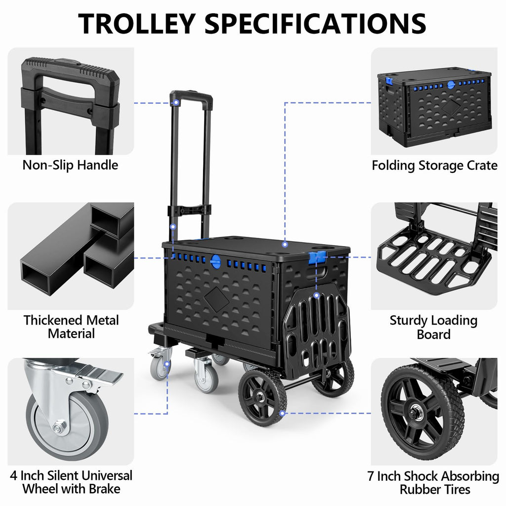 4-in-1 Convertible Dolly Cart with Crate S97736
