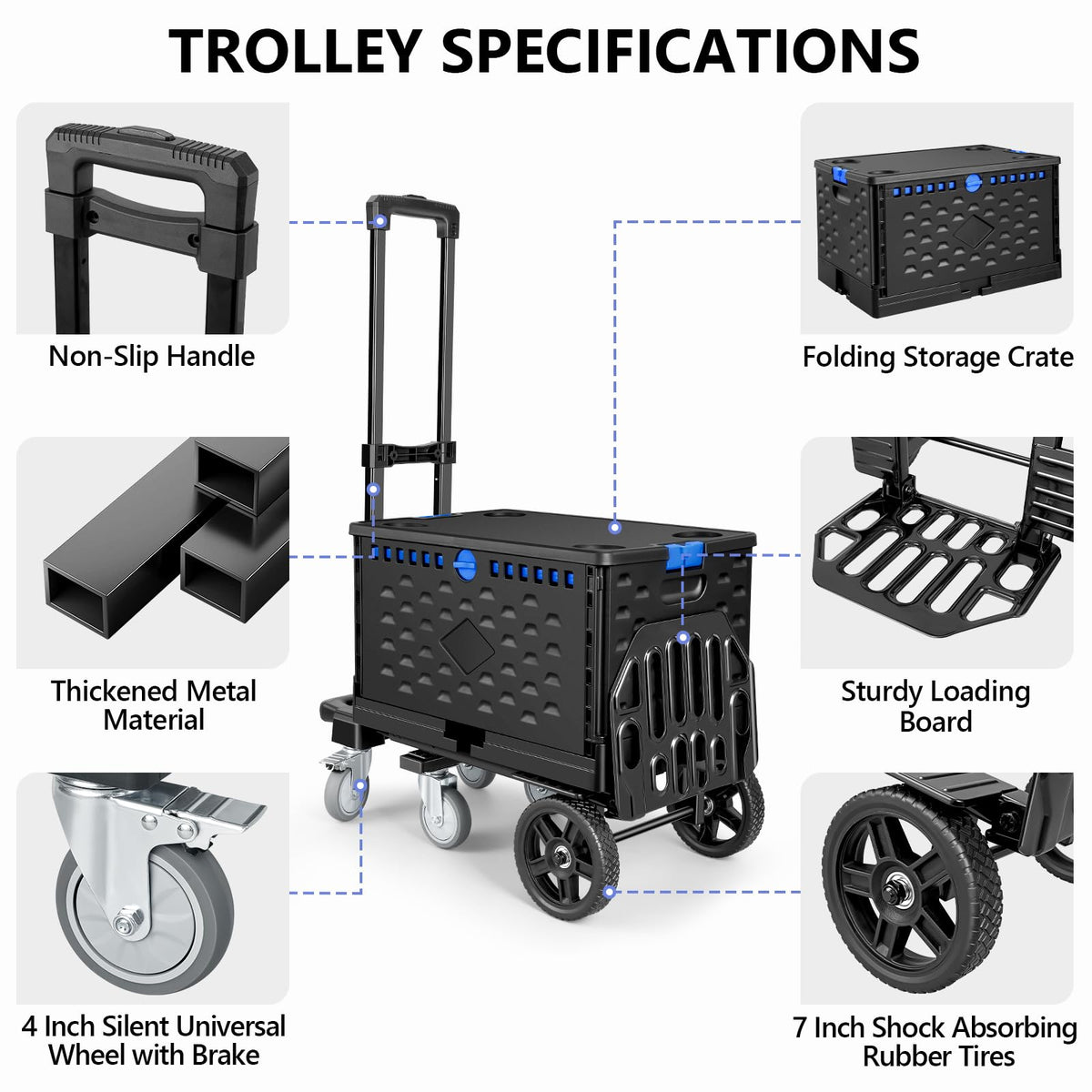 4-in-1 Convertible Dolly Cart with Crate S97736