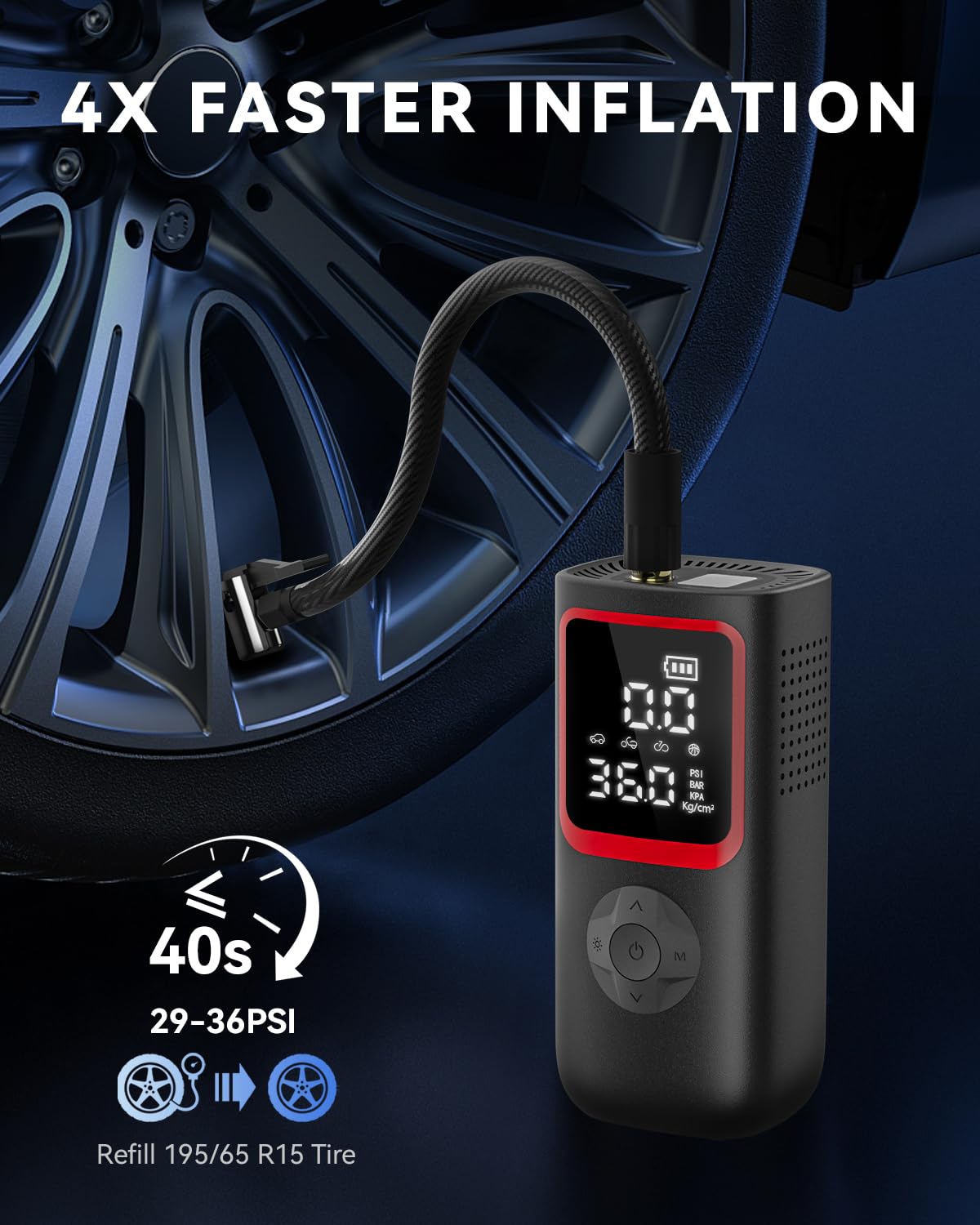 150PSI Portable Tire Inflator Air Pump Y5452