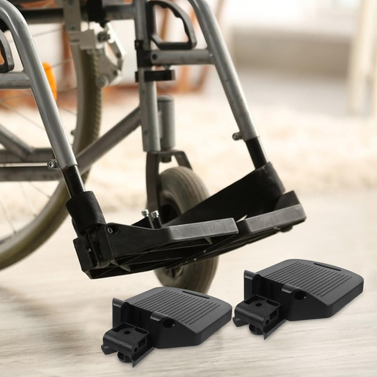 2pcs Adjustable Heavy Duty Wheelchair Footrest S2119