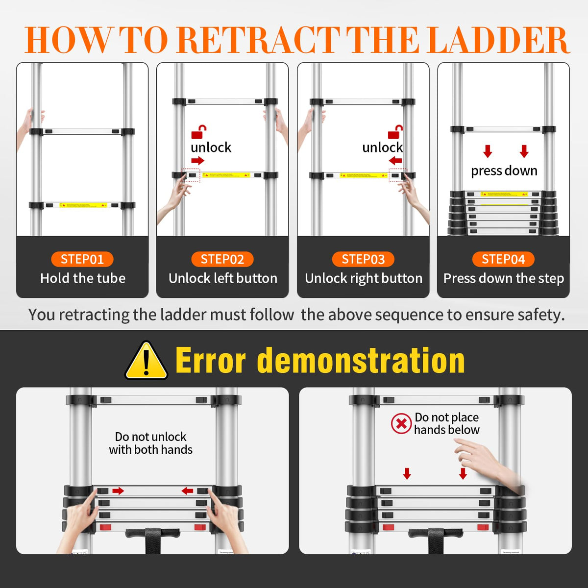 10.5FT Aluminum Telescoping Ladder Z16672